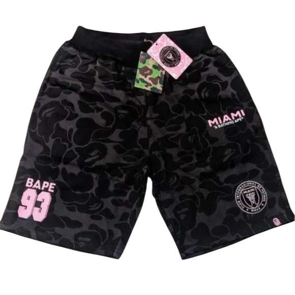 Bape Black and Pink Camo Miami Shorts - Picture 1 of 1
